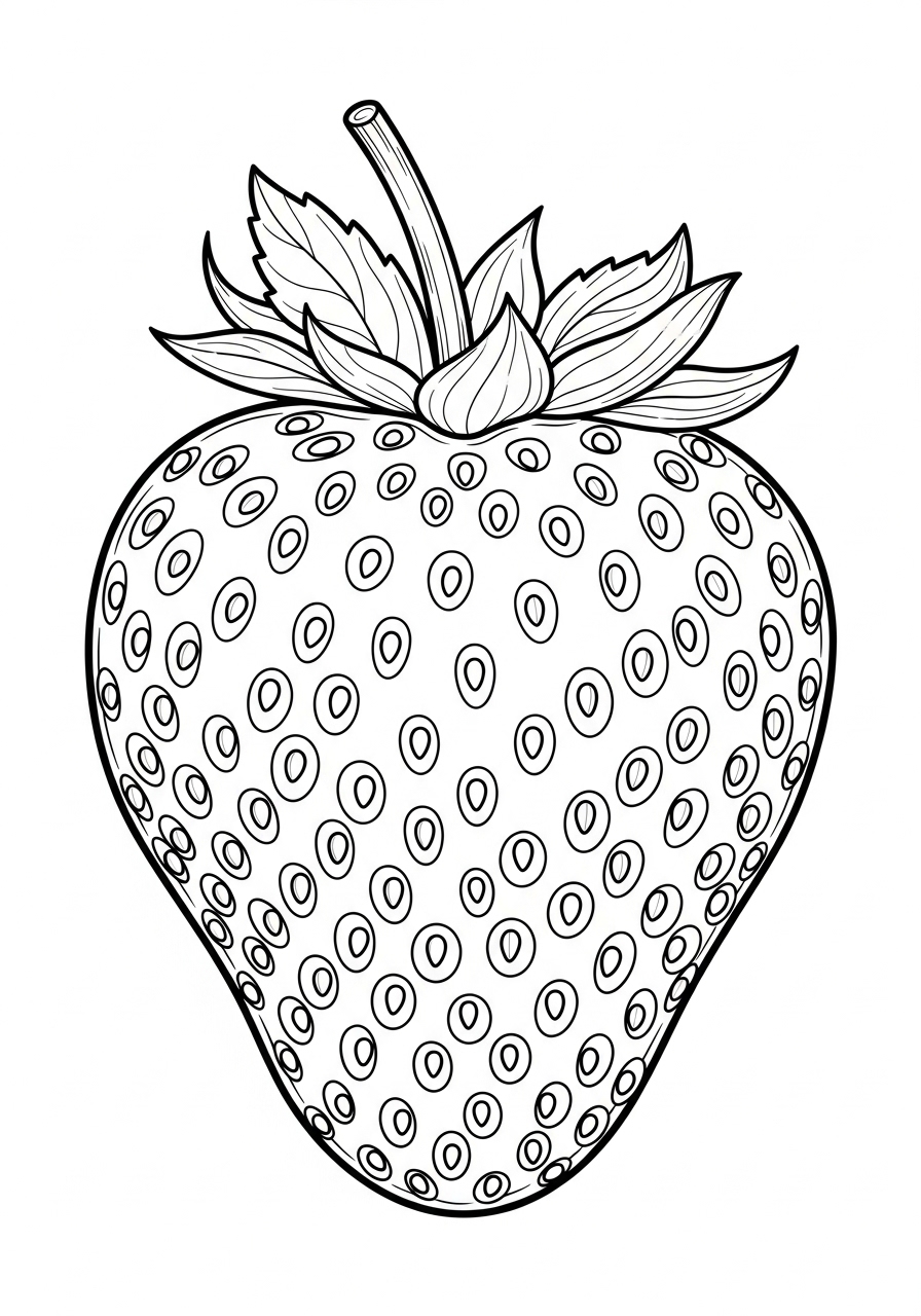 Desenho da Fruta Morango para colorir