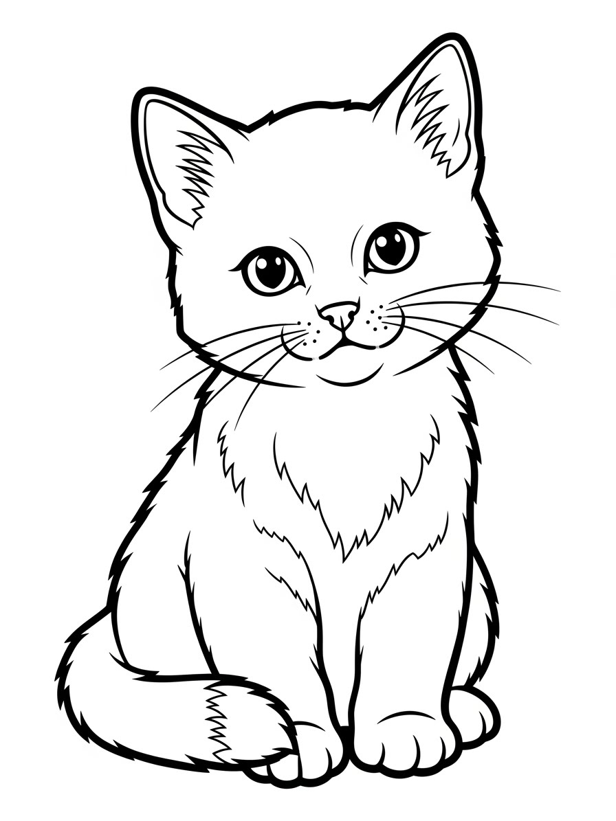 Desenho de Gatinha fofinha para colorir