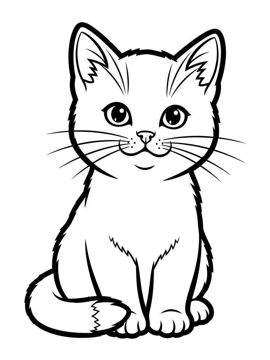 Desenho de Gatinha fofa para colorir