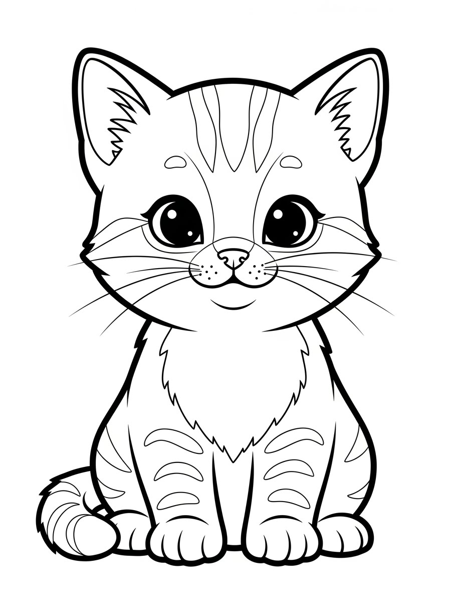 Desenho de Gatinha fofa para colorir