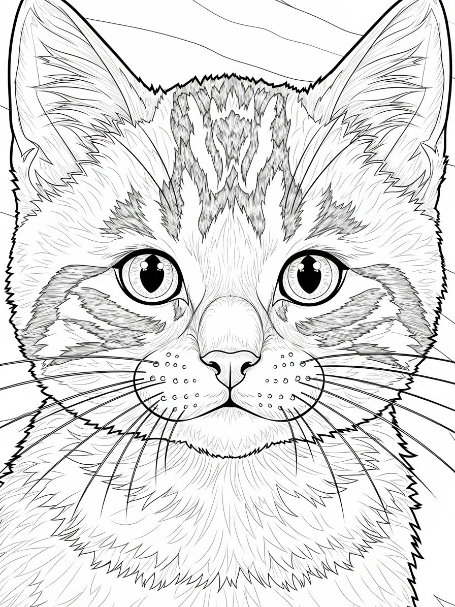 Desenho de Gatinha fofa para colorir