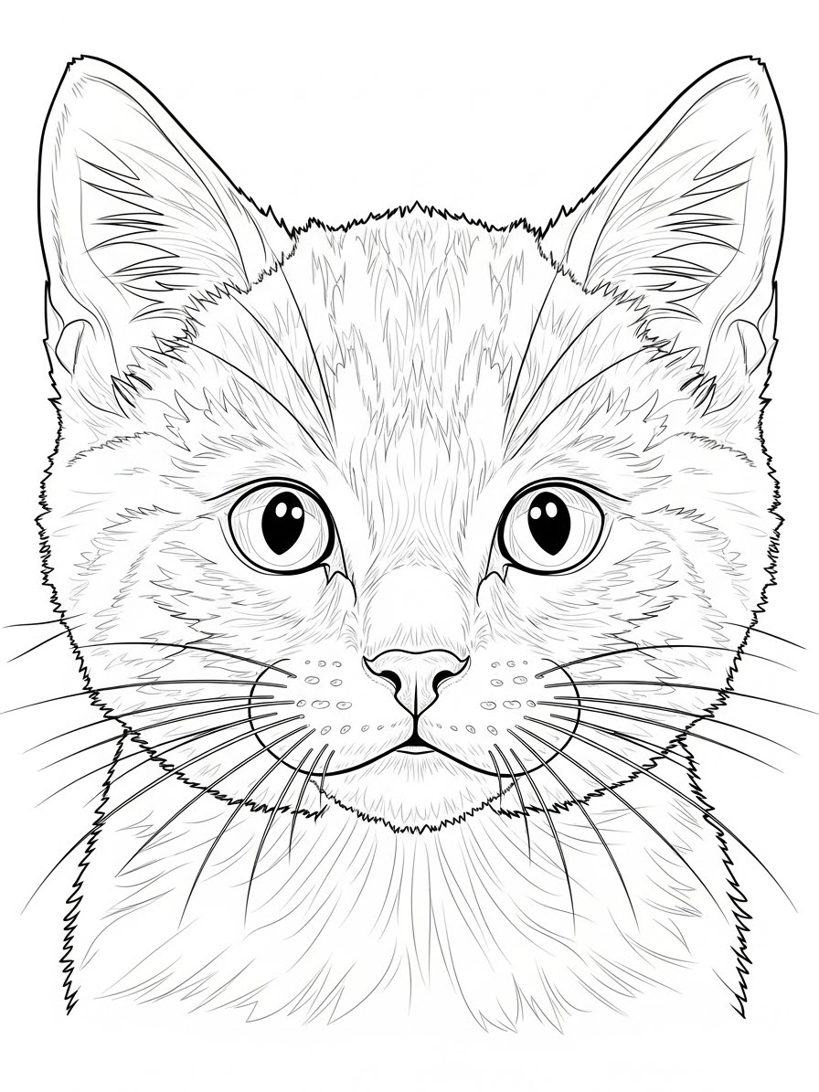 Desenho de Gatinha fofa para colorir