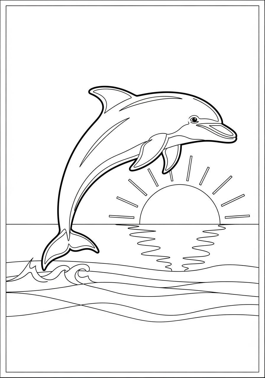 Desenho de Golfinho sorridente para colorir