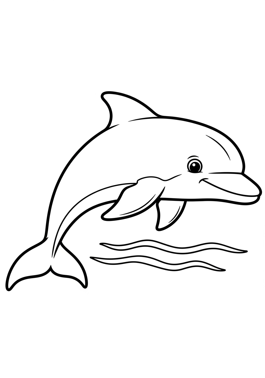 Desenho de Golfinho sorrindo feliz para colorir