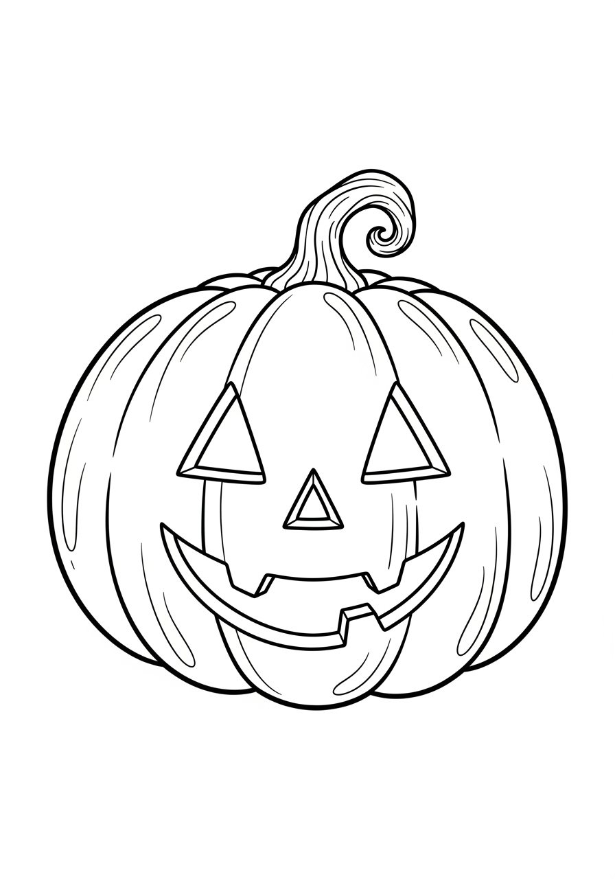 Desenho Halloween de abóbora feliz para imprimir e colorir