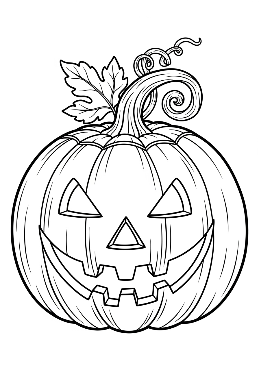 Desenho Halloween de abóbora para imprimir e colorir