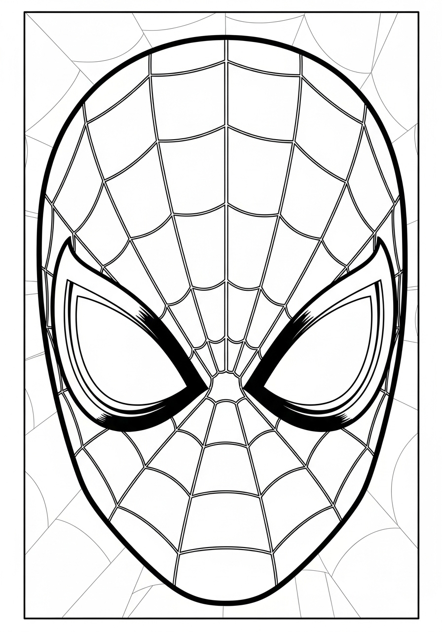 Desenho do Homem Aranha olhando para frente para colorir