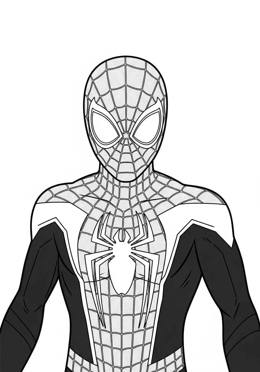 Desenho do Homem Aranha estilo Miles Morales para imprimir