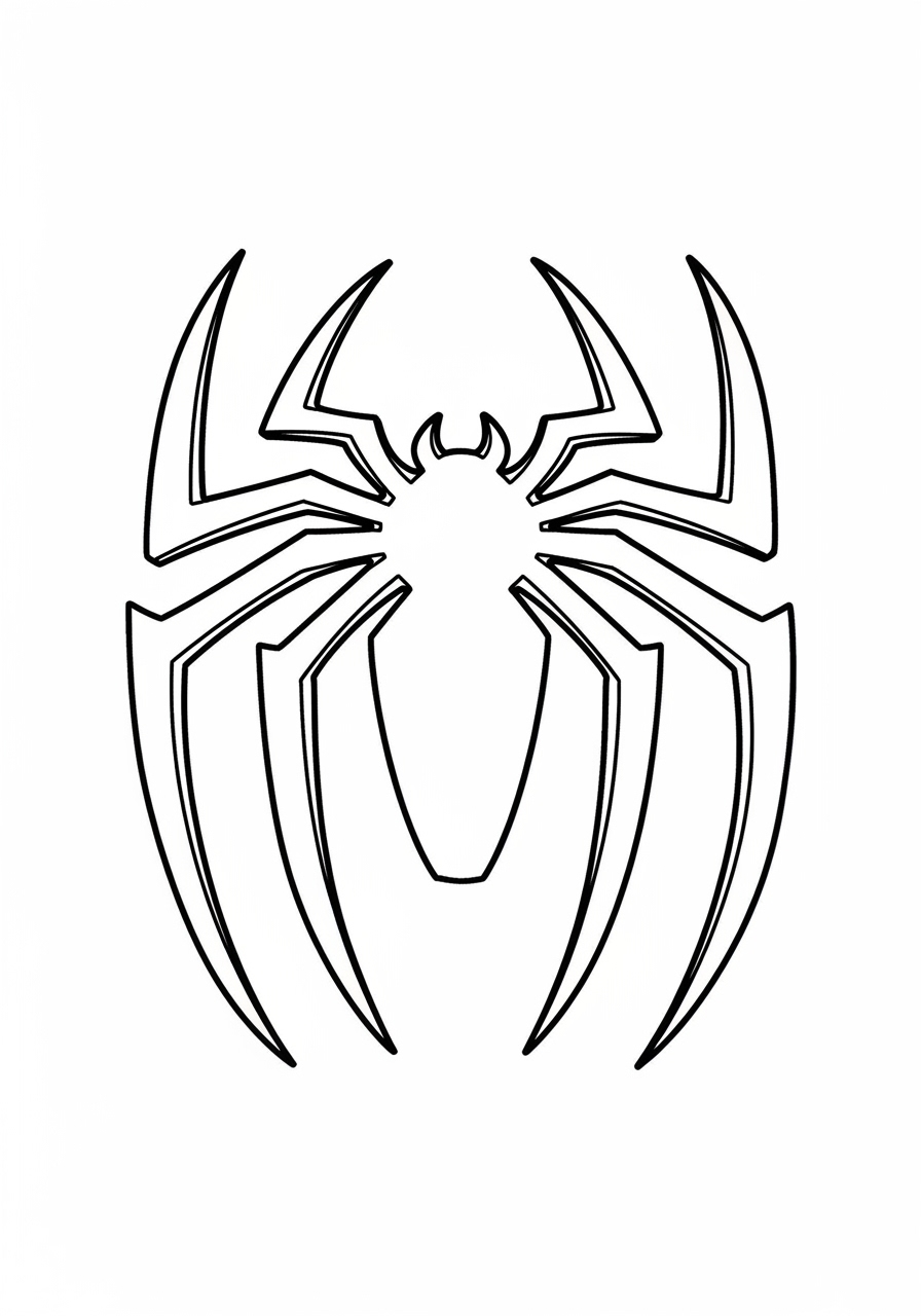 Desenho do símbolo do Homem Aranha para imprimir e colorir