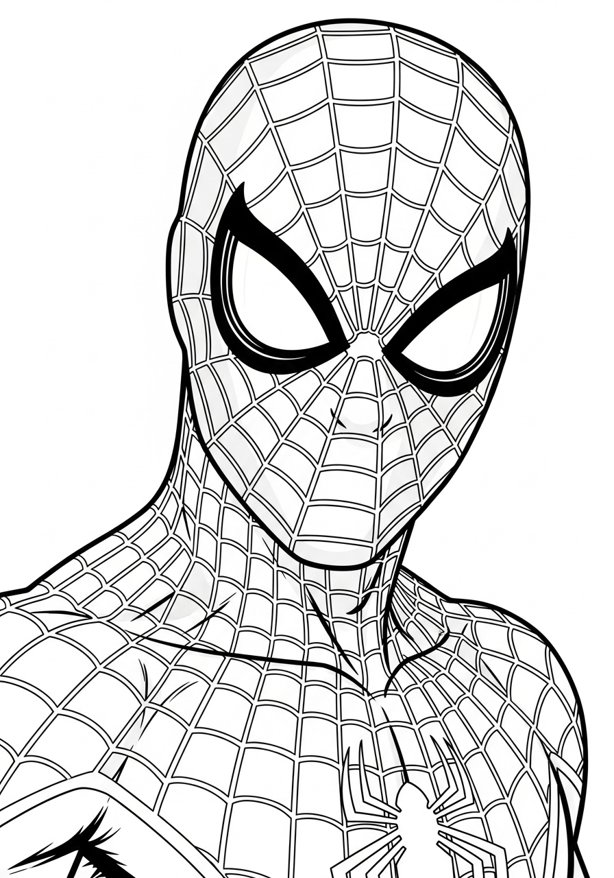 Desenho do Homem Aranha para imprimir e colorir