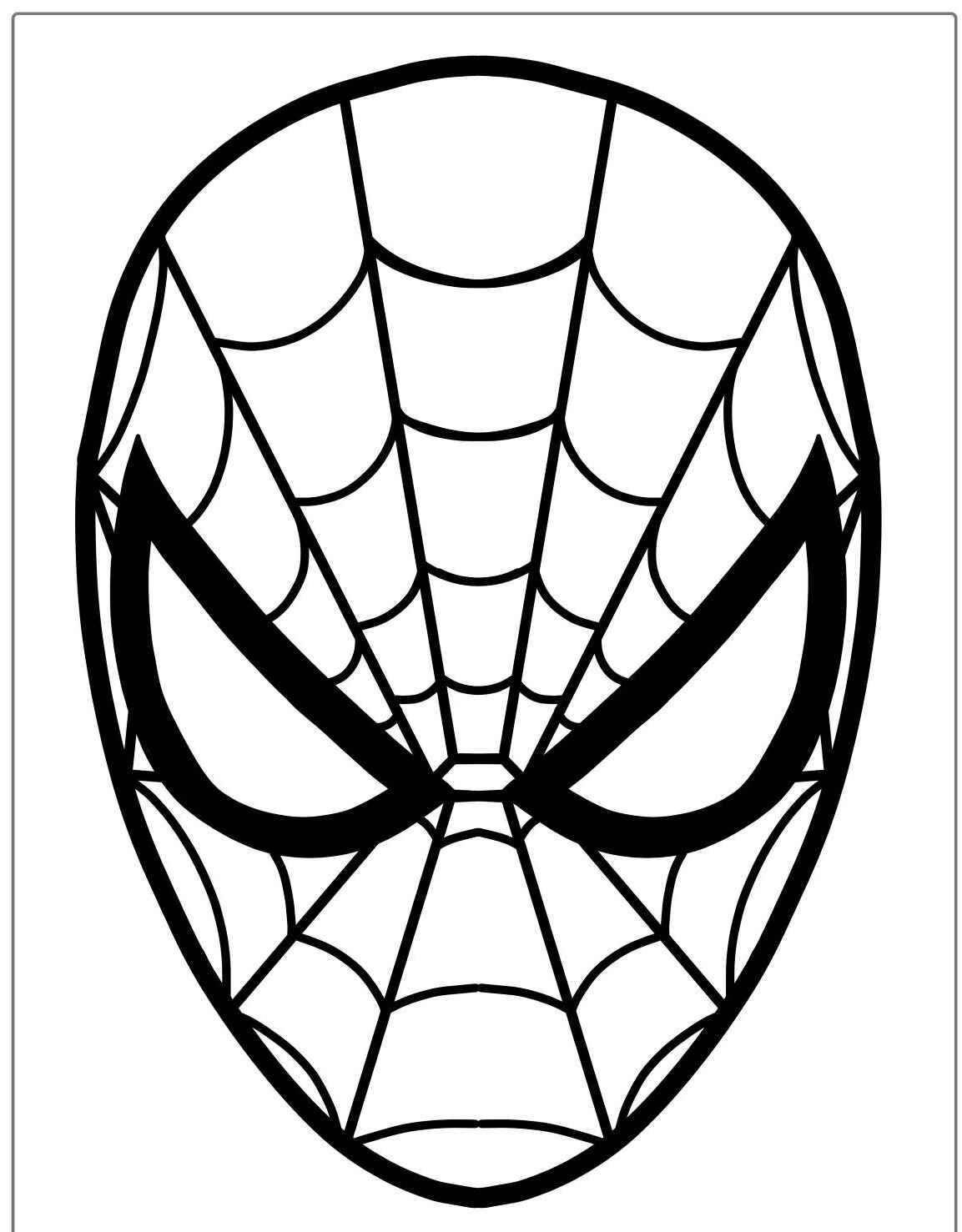 Desenho da máscara do Homem Aranha para imprimir e colorir