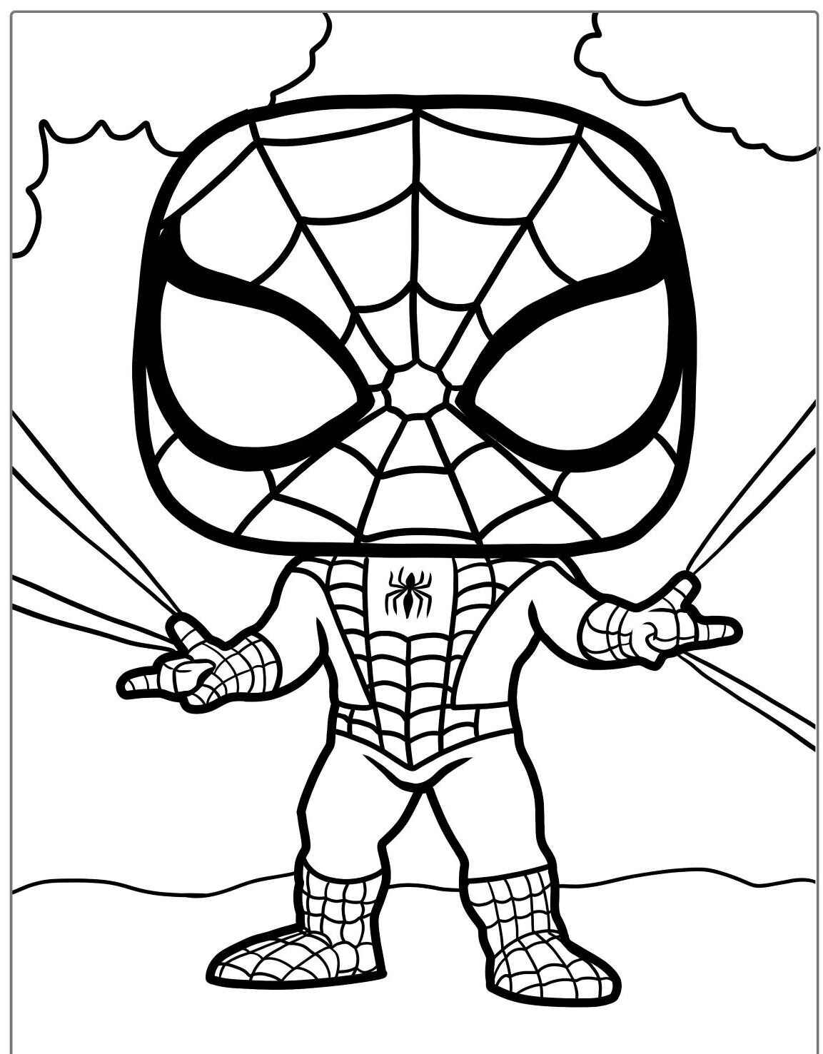 Desenho do Homem Aranha com cabelos grandes para colorir