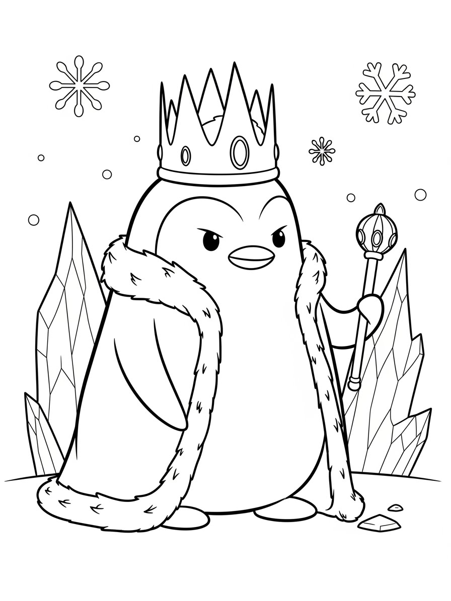Desenho de Hora de Aventura com o Rei Gelado para colorir