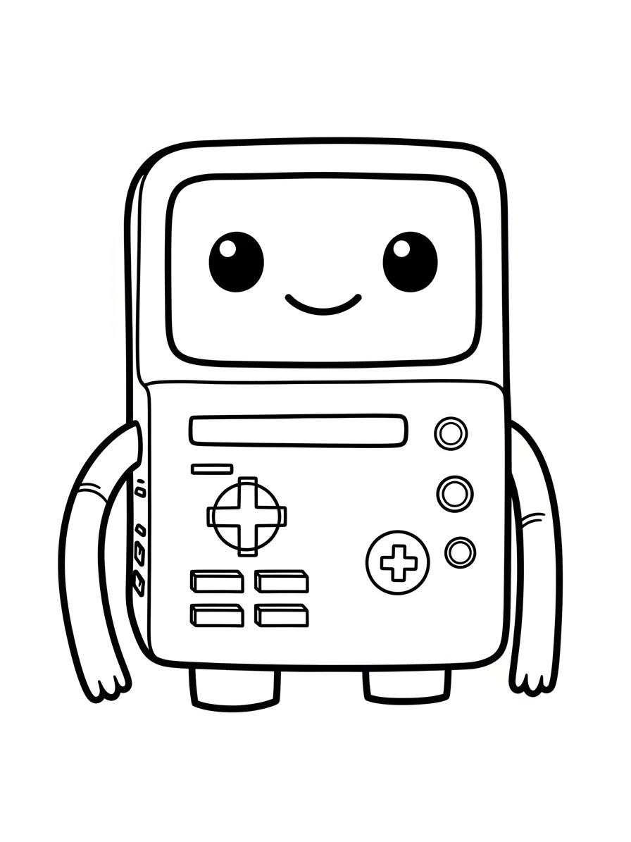 Desenho de Hora de Aventura com BMO para colorir