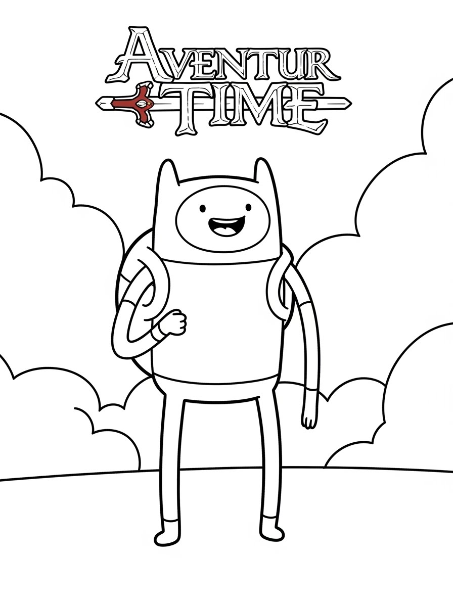 Desenho de Hora de Aventura com Finn para colorir
