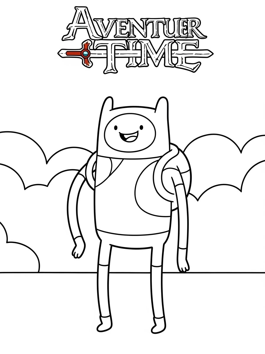 Desenho de Hora de Aventura com Finn para colorir