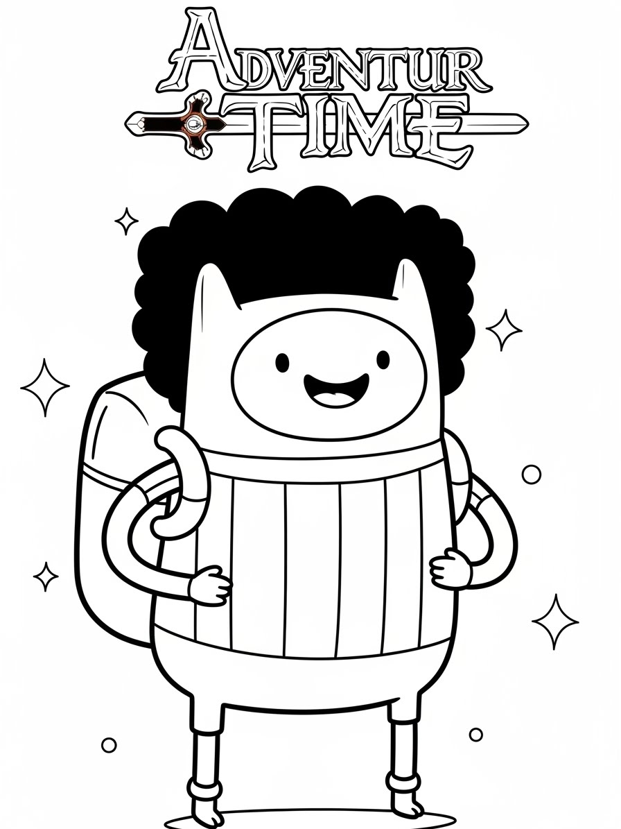 Desenho de Hora de Aventura com Finn para colorir