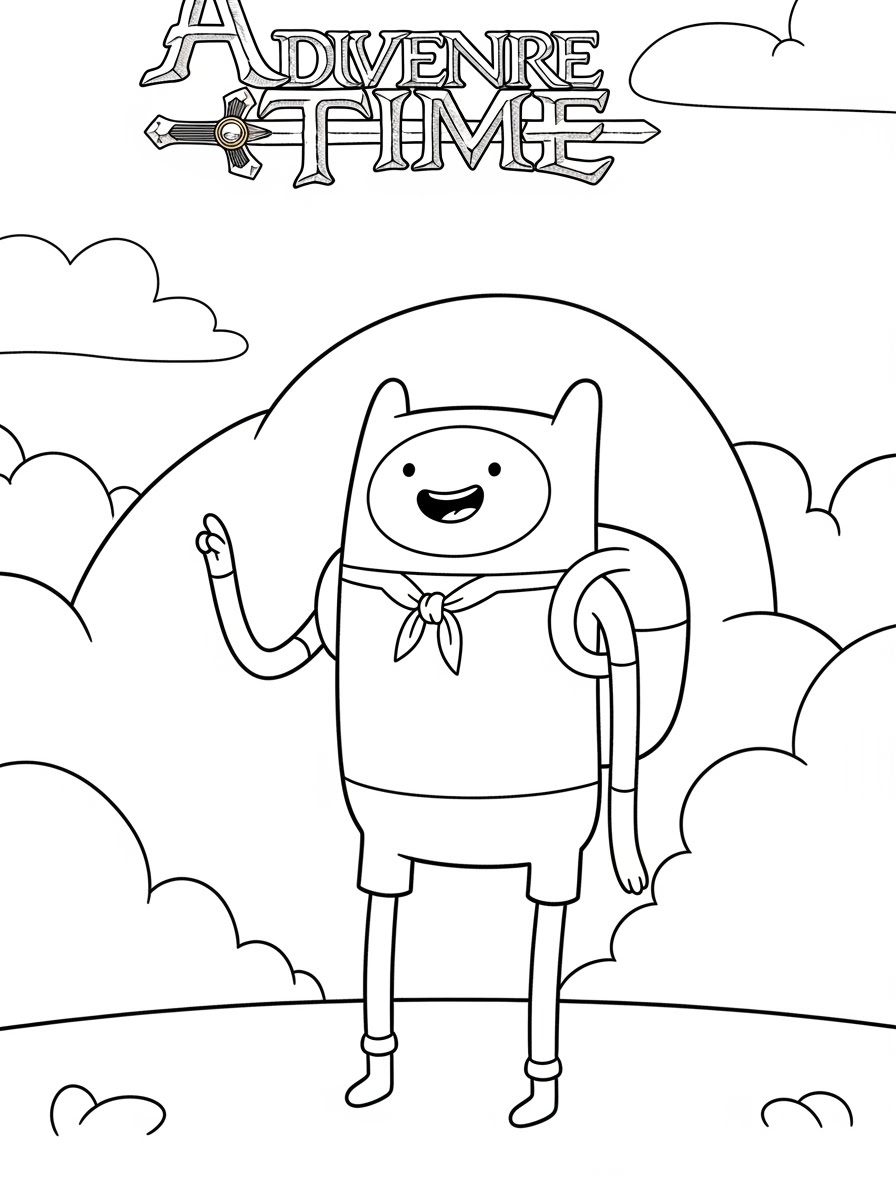 Desenho de Hora de Aventura com Finn para colorir