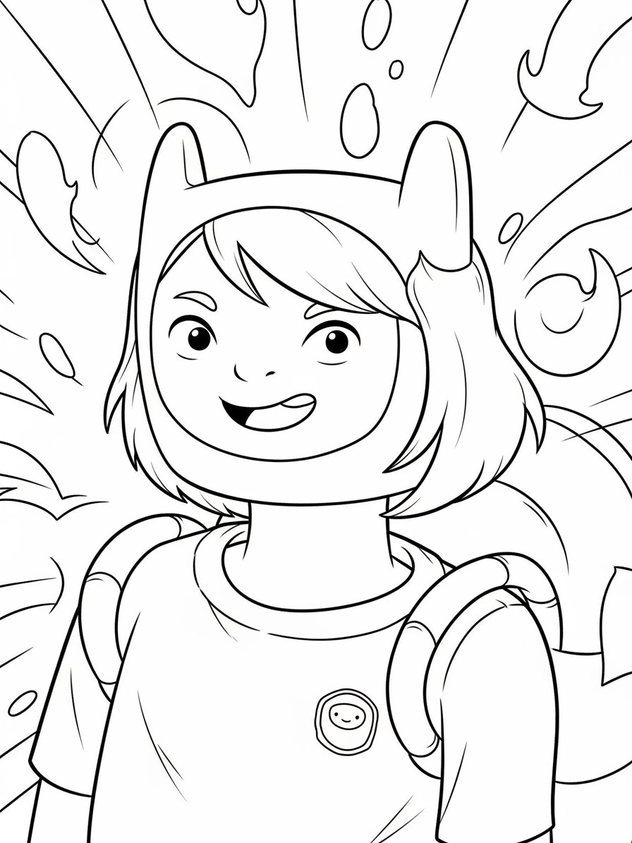 Desenho de Hora de Aventura com Finn para colorir
