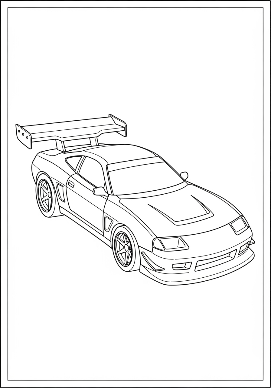 Desenho de Hot Wheels de carro esportivo para colorir