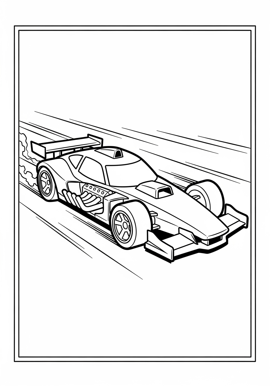 Desenho de Hot Wheels carro de corrida para colorir