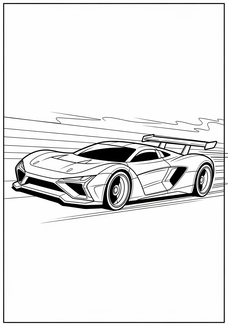 Desenho de Hot Wheels de carro esportivo para colorir