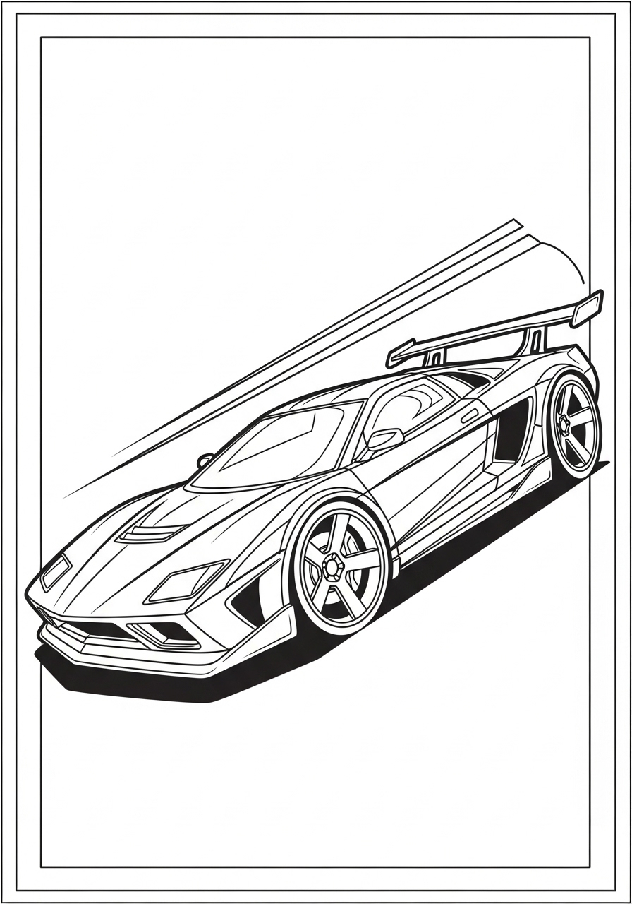 Desenho de Hot Wheels de carro esportivo para colorir