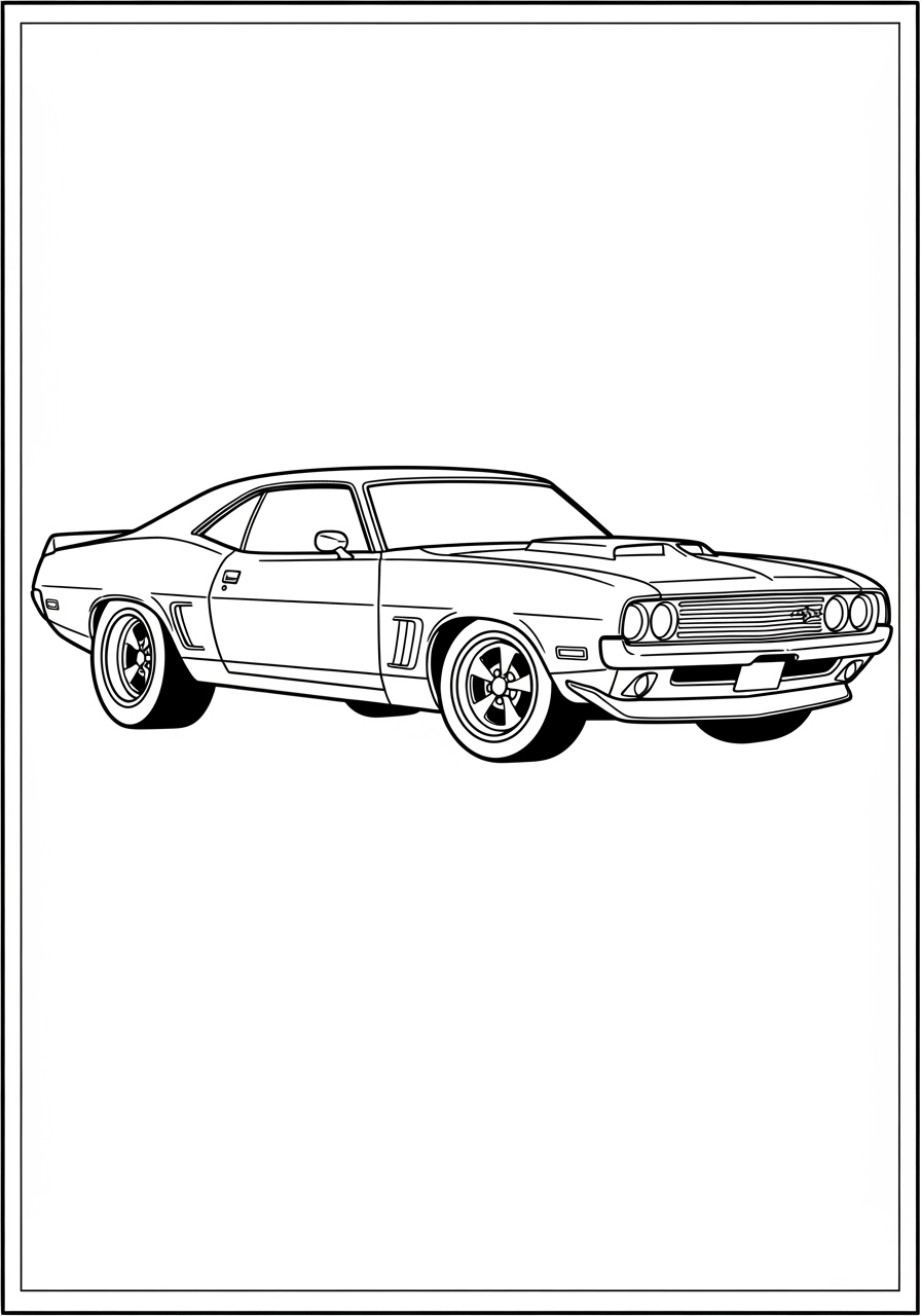 Desenho de Hot Wheels de um carro esportivo para colorir