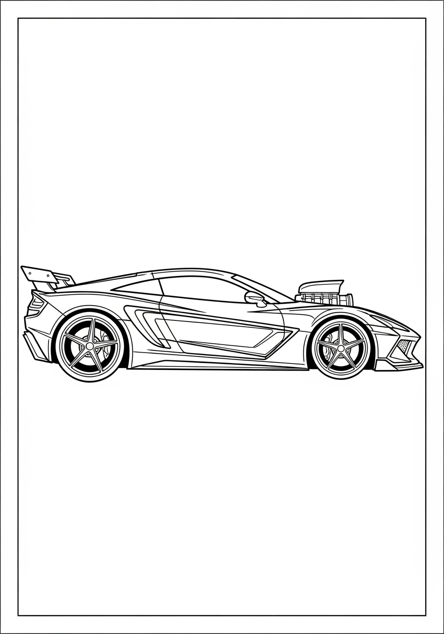 Desenho de Hot Wheels de carro esportivo para colorir