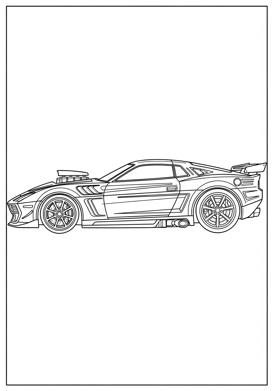 Desenho de Hot Wheels de um carro esportivo para colorir