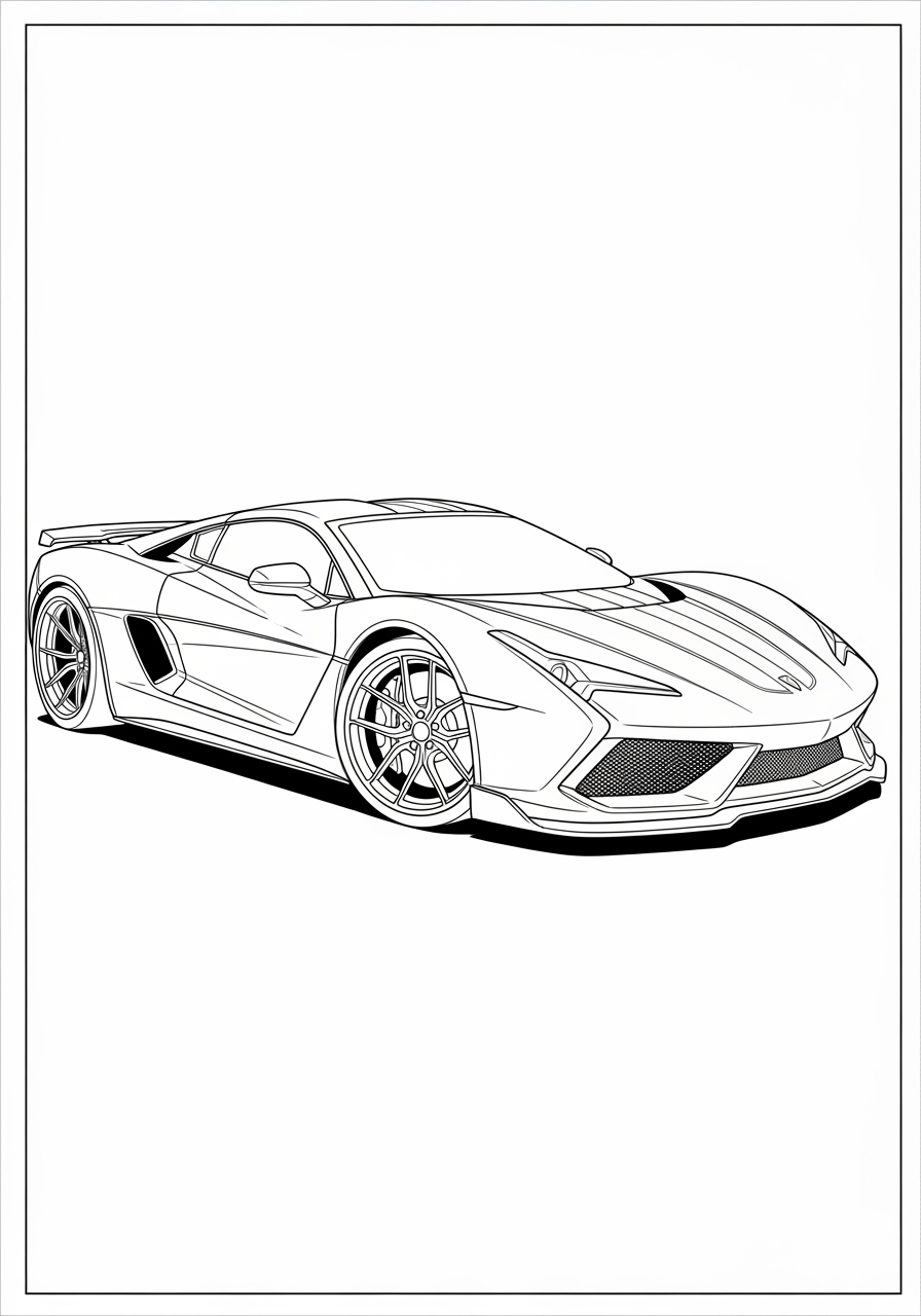Desenho de Hot Wheels de carro esportivo para colorir