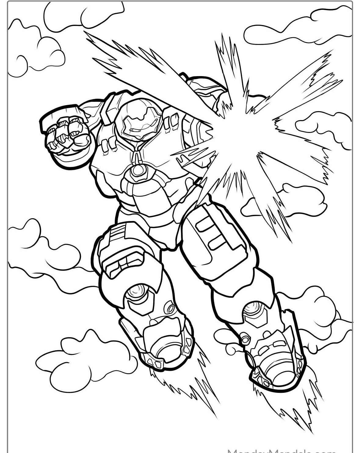 Desenho do Hulk em ação para colorir