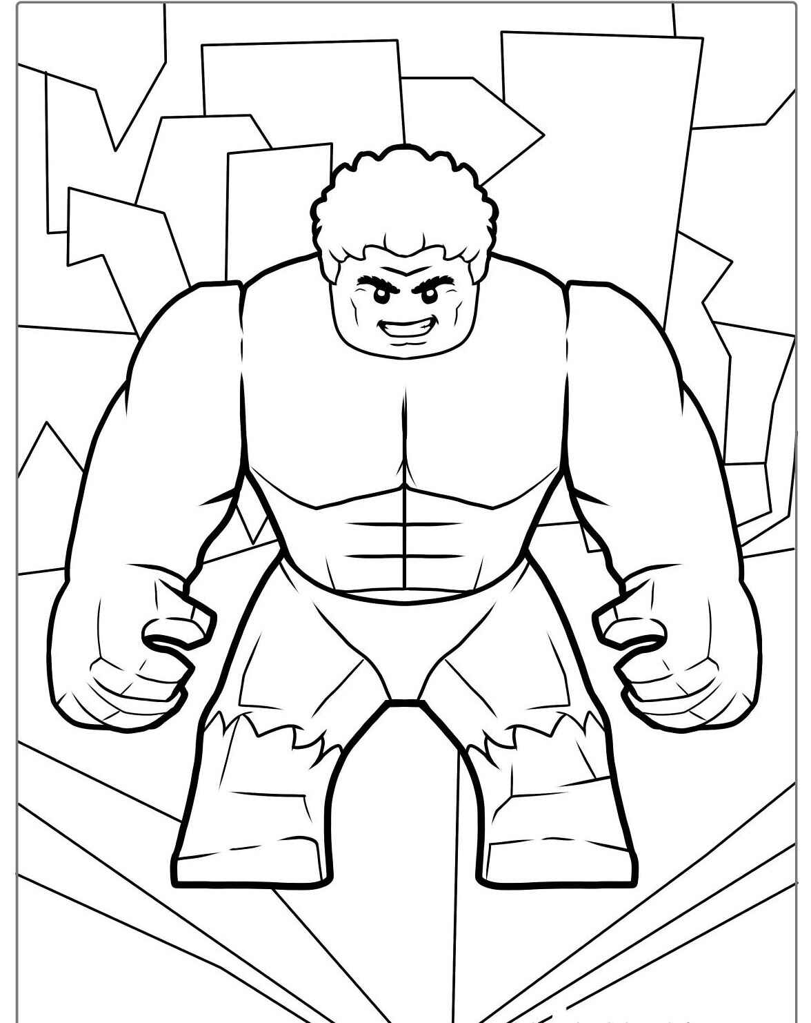 Desenho de Hulk forte e confiante para colorir