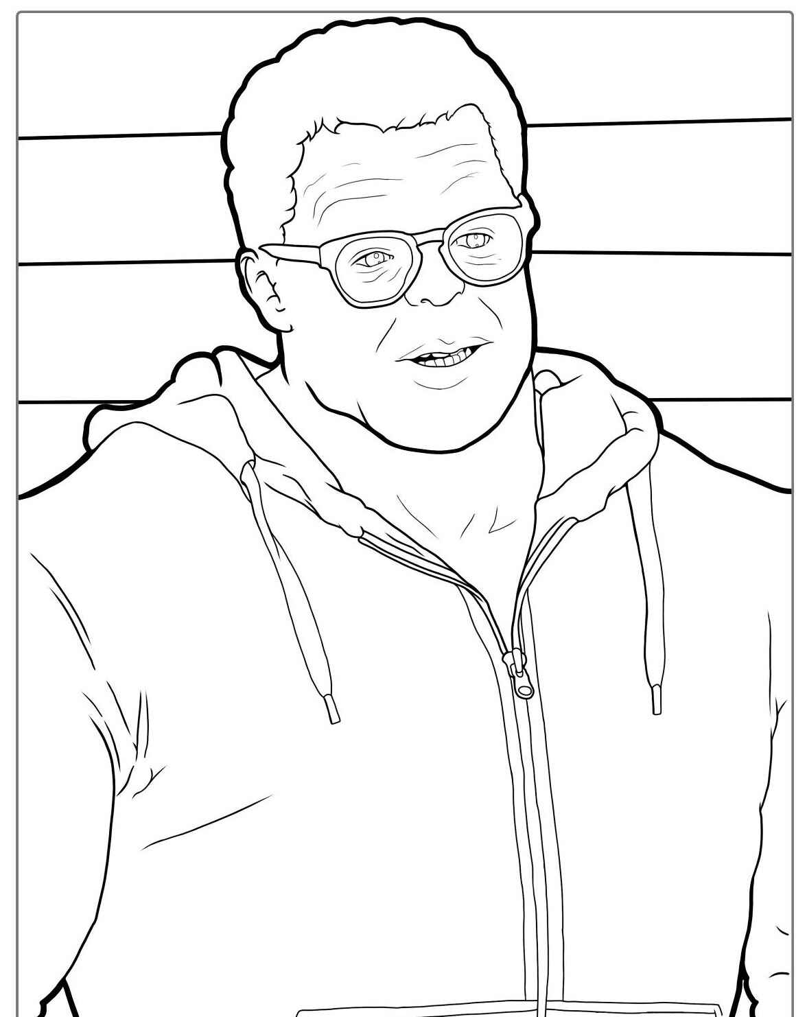 Desenho do Hulk com óculos para colorir