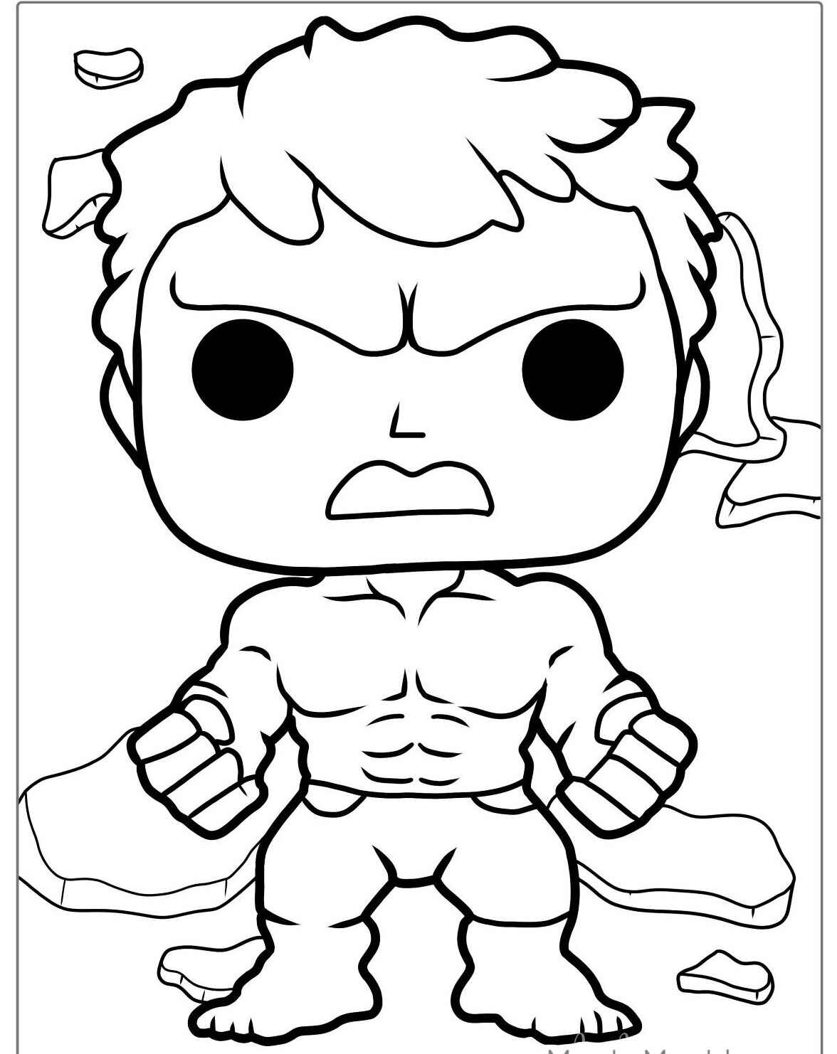 Desenho do Hulk com expressão forte para colorir