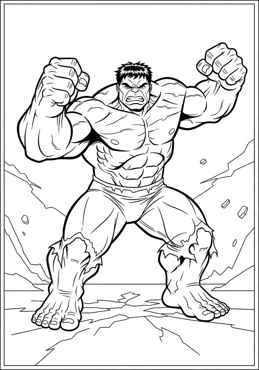 Desenho do Hulk furioso para colorir