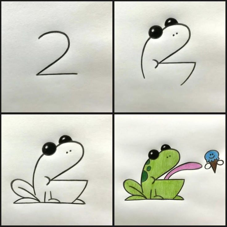 Desenho Fácil para Desenhar: Sapo divertido com sorvete