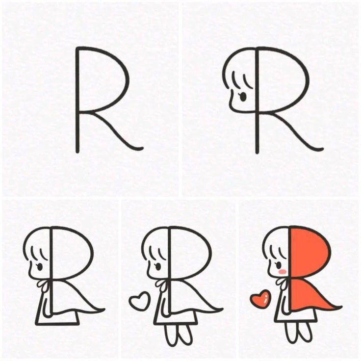 Desenho Fácil para Desenhar de menina com capa vermelha