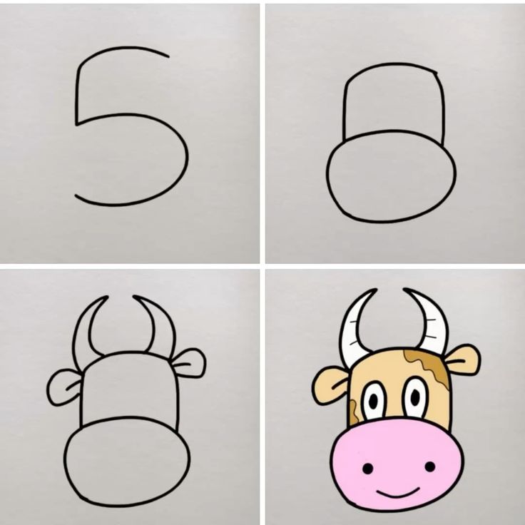 Desenho Fácil para Desenhar: Passo a passo de uma vaca