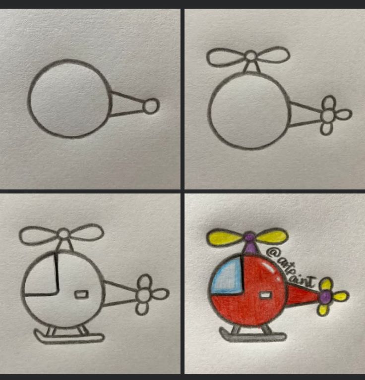 Desenho Fácil para Desenhar: passo a passo do helicóptero