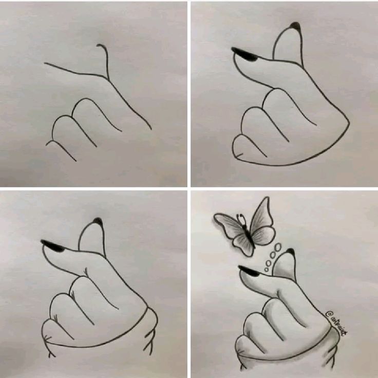 Desenho Fácil para Desenhar: Passo a passo de mãos fazendo coração