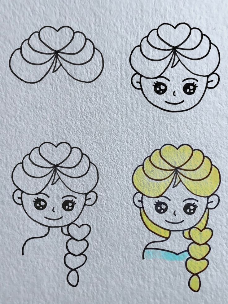 Desenho Fácil para Desenhar: Personagem com cabelo trançado
