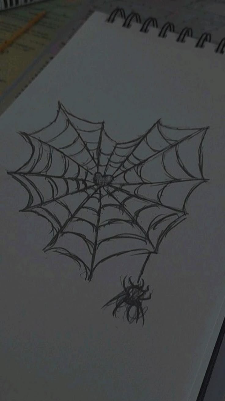 Desenho Fácil para Desenhar teia de aranha com aranha