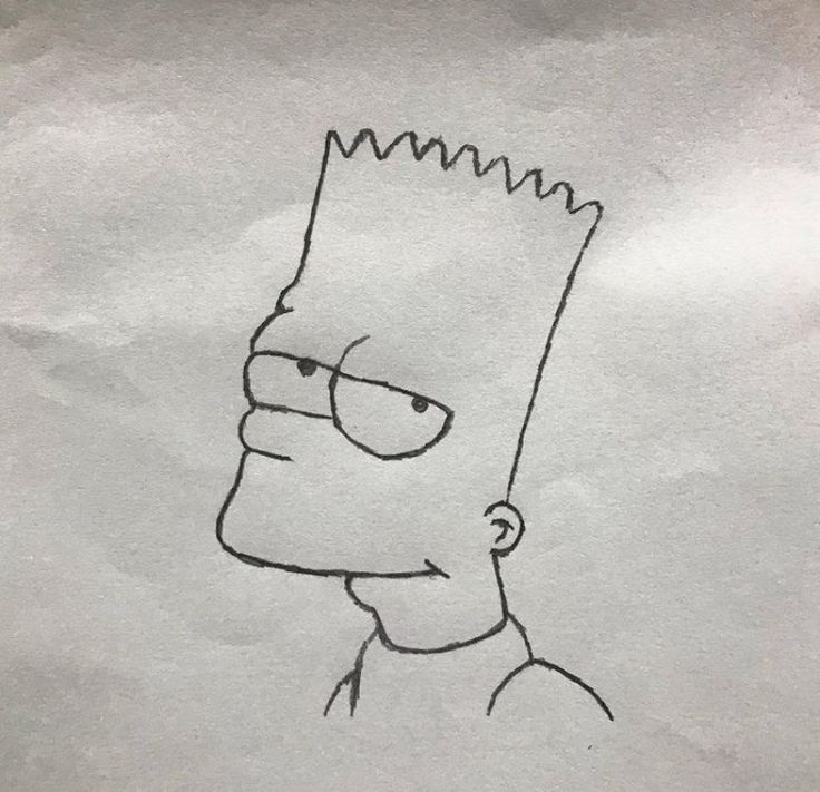 Desenho Fácil para Desenhar Bart Simpson com expressão divertida