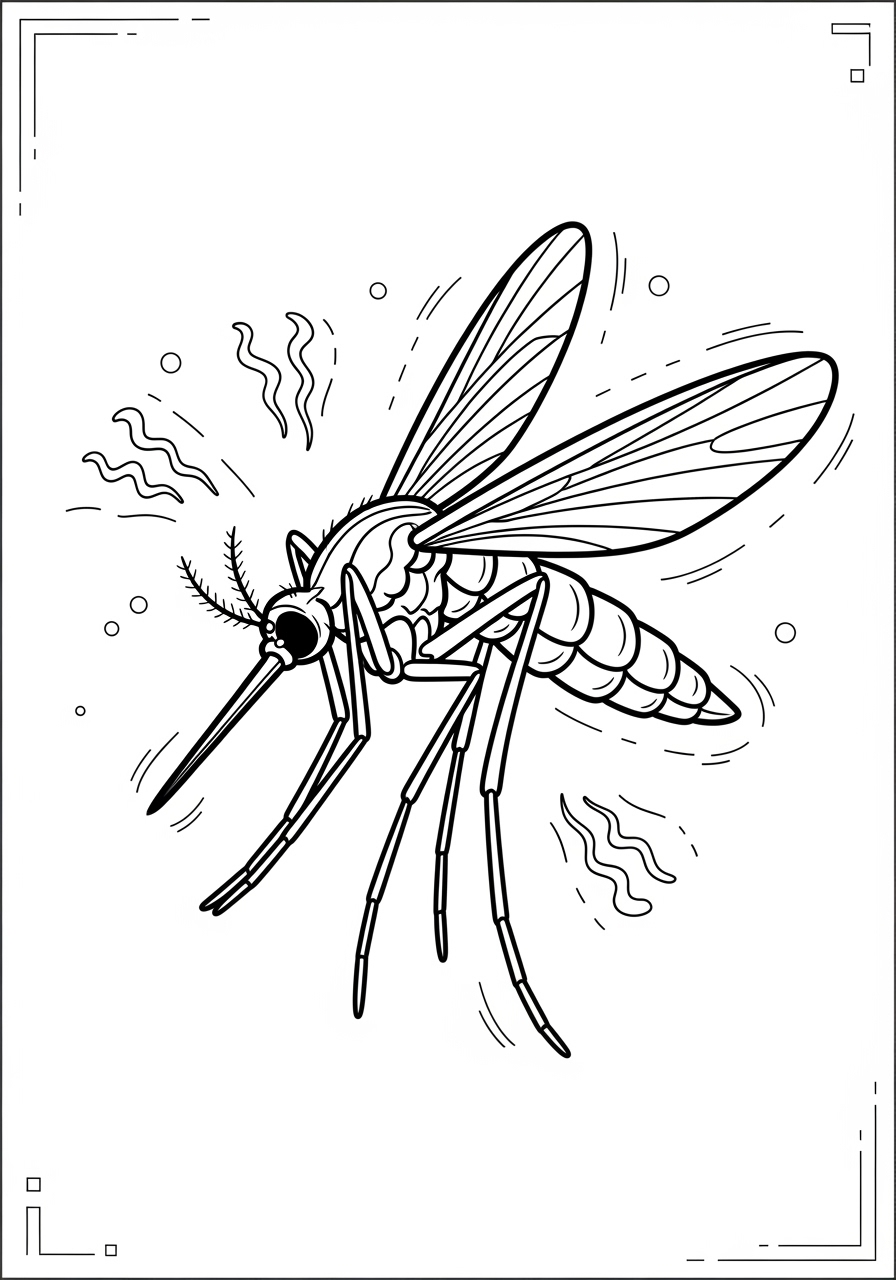Desenho de Inseto de um Mosquito para colorir