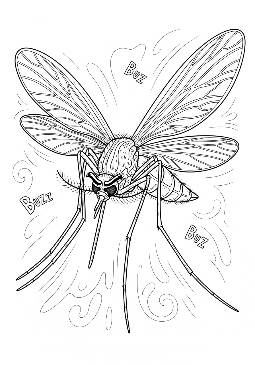 Desenho de Inseto de um Mosquito para colorir