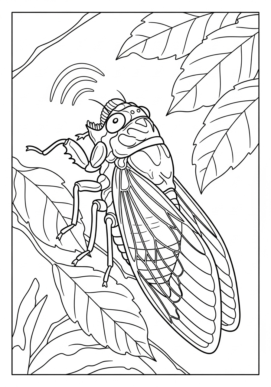 Desenho de Inseto uma Cigarra para colorir