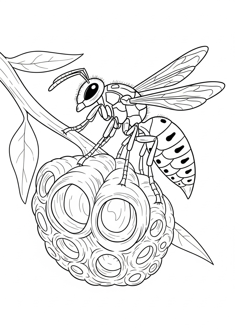 Desenho de Inseto de uma Abelha para colorir