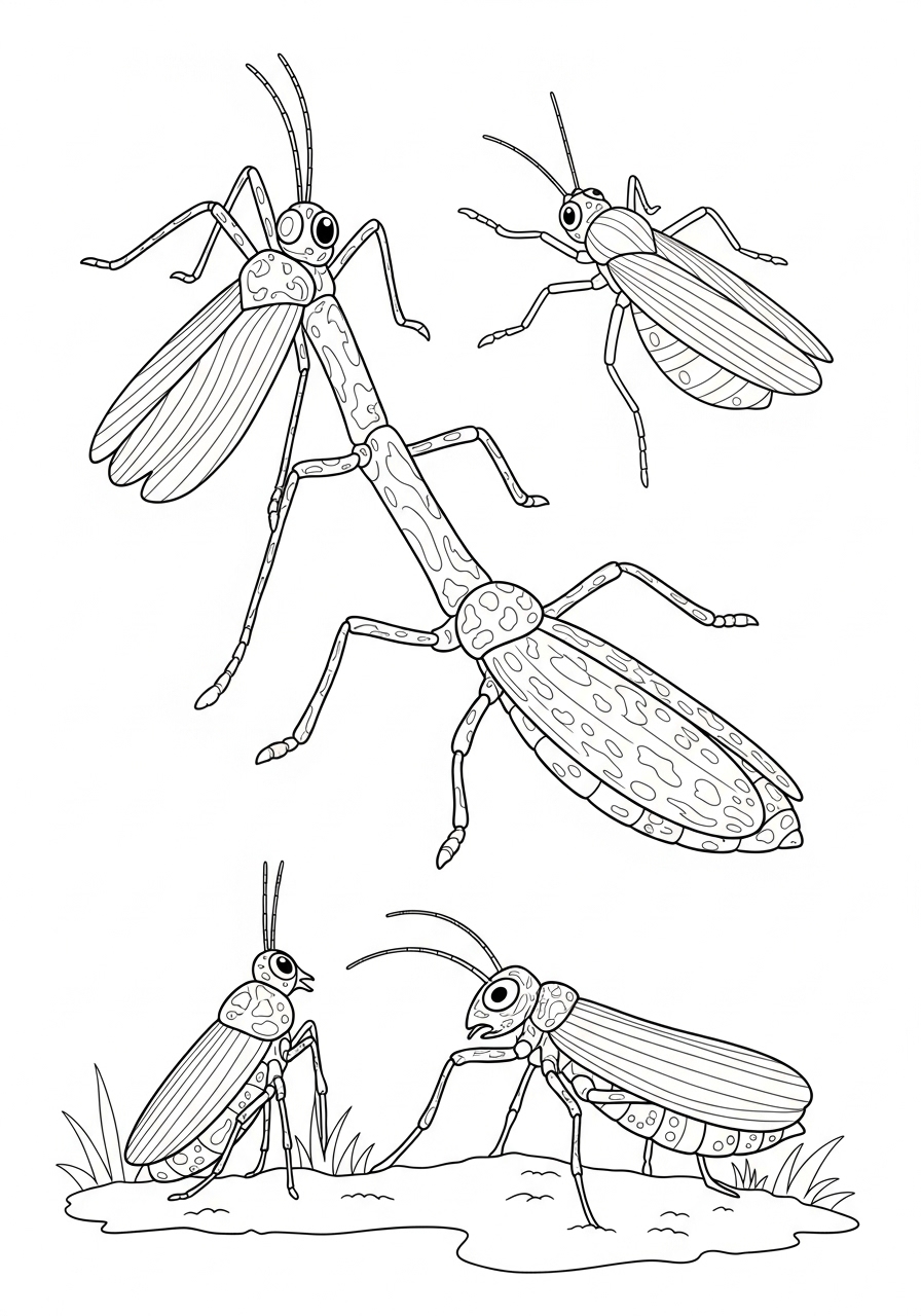 Desenho de Insetos de Grilos para colorir