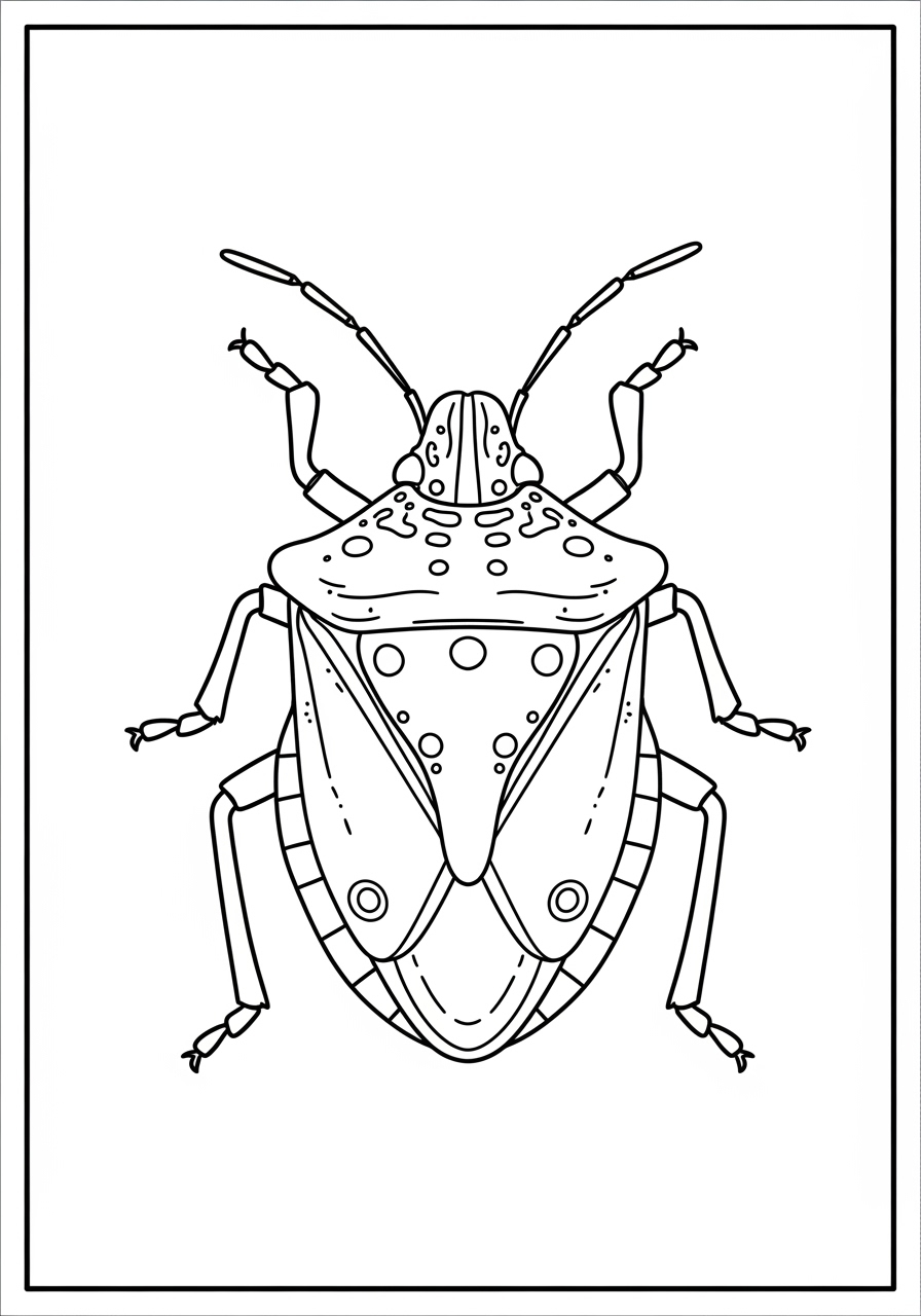 Desenho de Inseto tipo percevejo para colorir